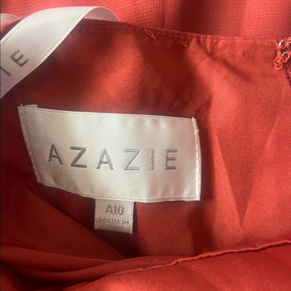 Azazie Burgundy Chiffon Gown - Picture 11 of 16